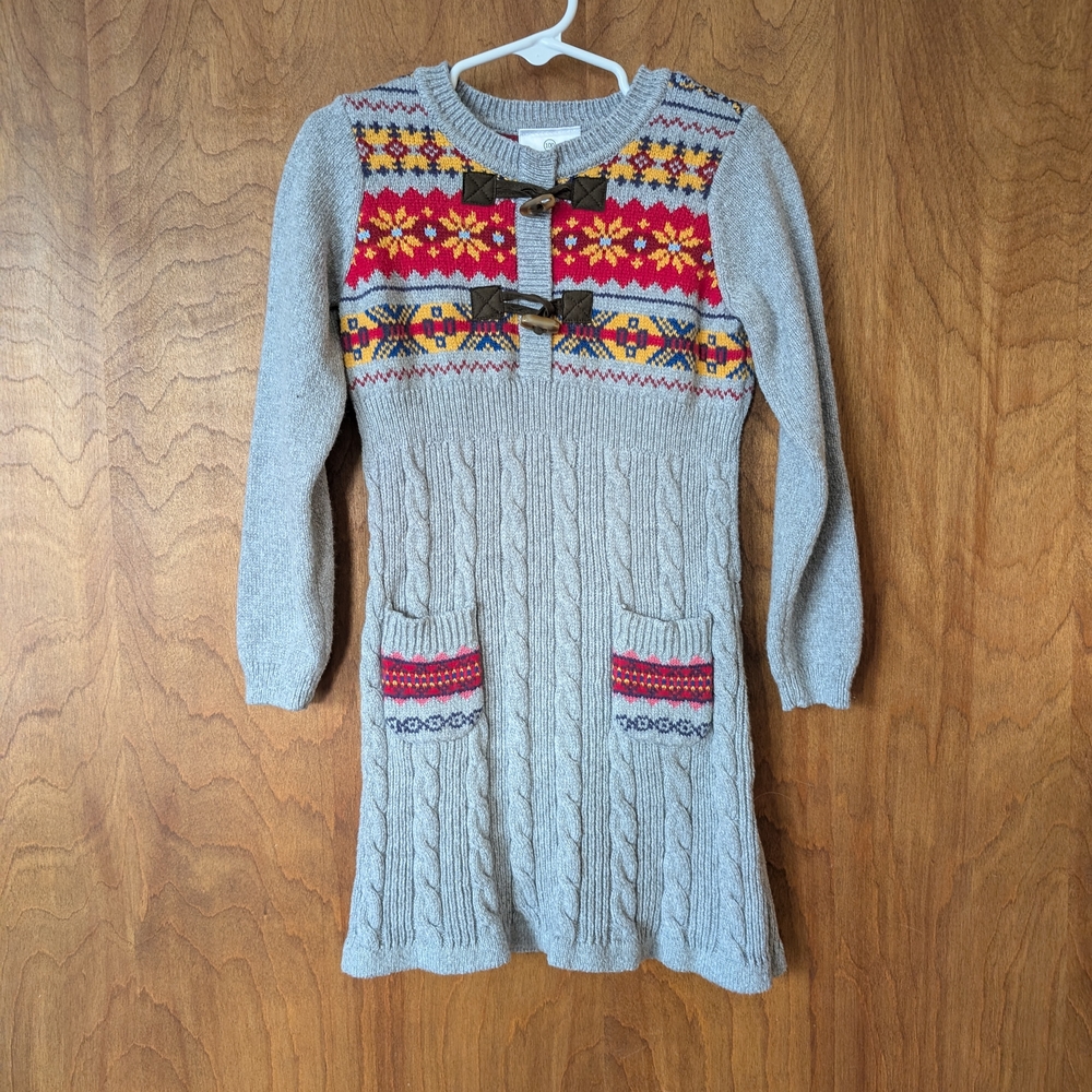 Hanna Andersson Fair Isle Sweater Dress 100cm